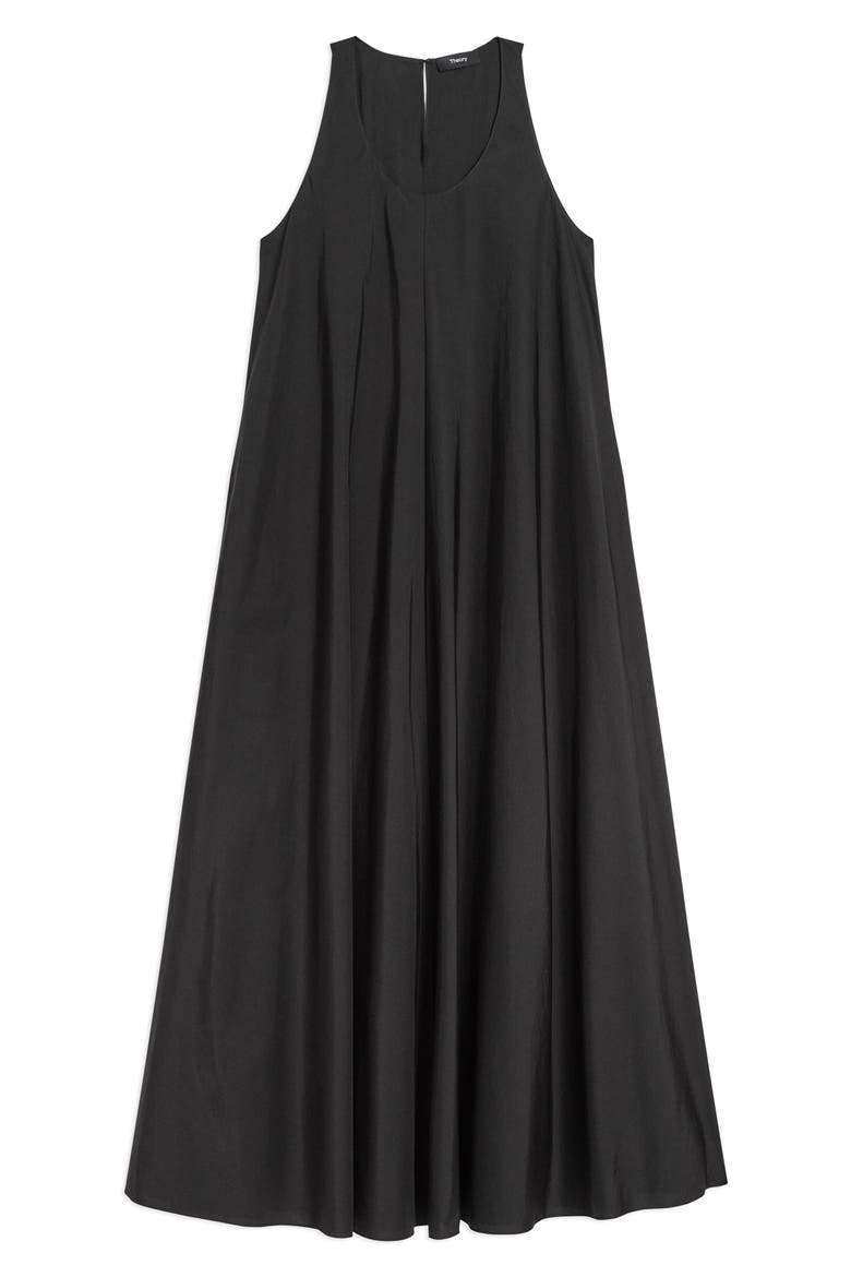 Cotton Blend Maxi Dress, Alternate, color, BLACK