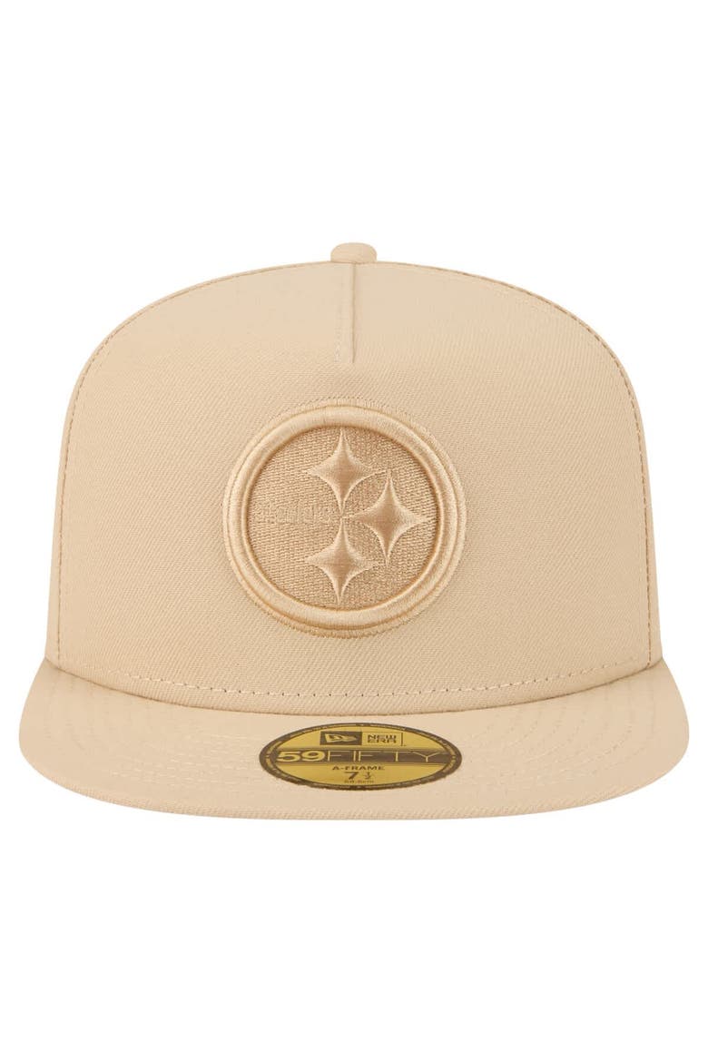 Men's New Era  Beige Pittsburgh Steelers Color Pack A-Frame 59FIFTY Fitted Hat, Alternate, color, Beige