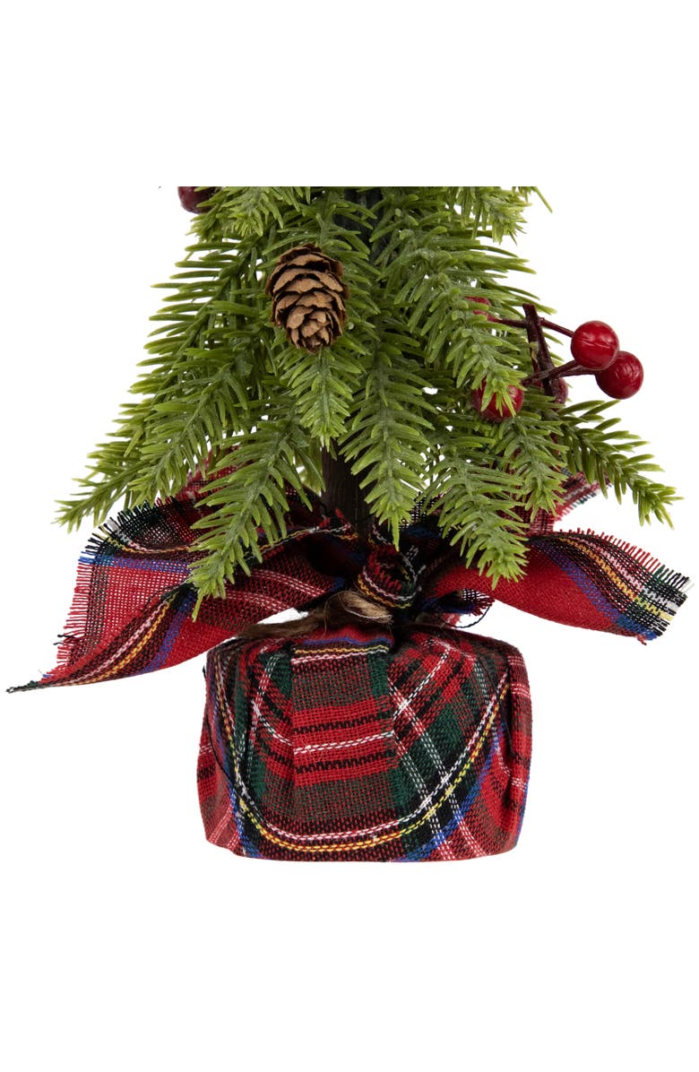 Northlight Mini Downswept Pine Artificial Christmas Trees with Pine Cones - 9" - Set of 3, Alternate, color, Green