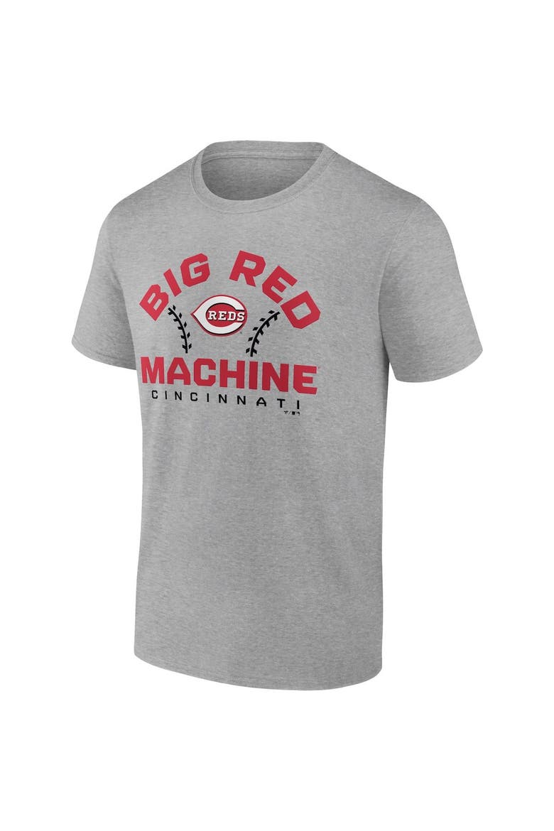 Men's Fanatics Branded Heathered Gray Cincinnati Reds Iconic Go for Two T-Shirt, Alternate, color, Heather Gray