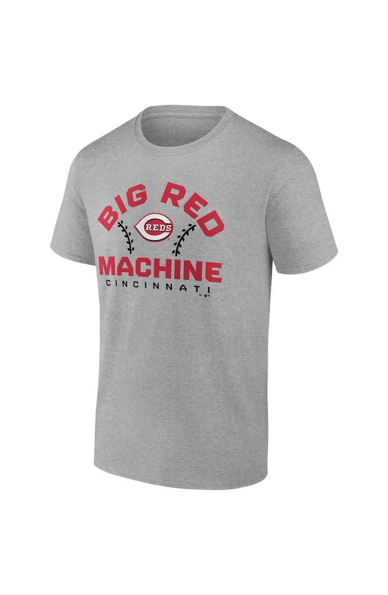 FANATICS Men's Fanatics Branded Heathered Gray Cincinnati Reds Iconic Go for Two T-Shirt, Alternate, color, 
