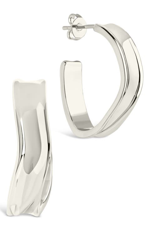 Dayton Abstract Twist Hoop Earrings