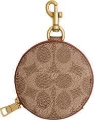 COACH Signature Canvas Coin Purse Bag Charm