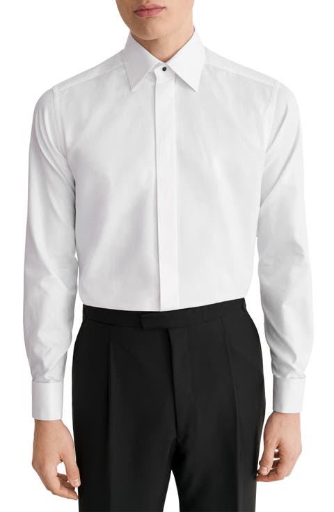 Slim Fit Fly Front Tuxedo Shirt