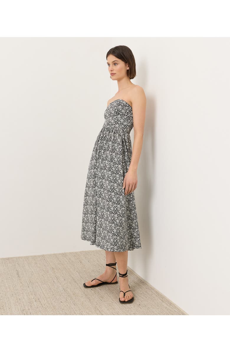 Pact Fit & Flare Strapless Dress Made With Organic Cotton, Alternate, color, Bohemian Dreams Black