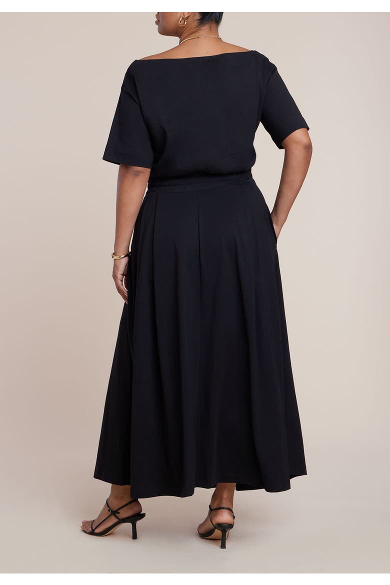 Asymmetrical Neck A-Line Dress, Alternate, color, BLACK ONYX