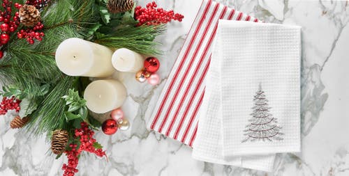C & F Home C&f Home Traditional Christmas Tree Towel In Gray