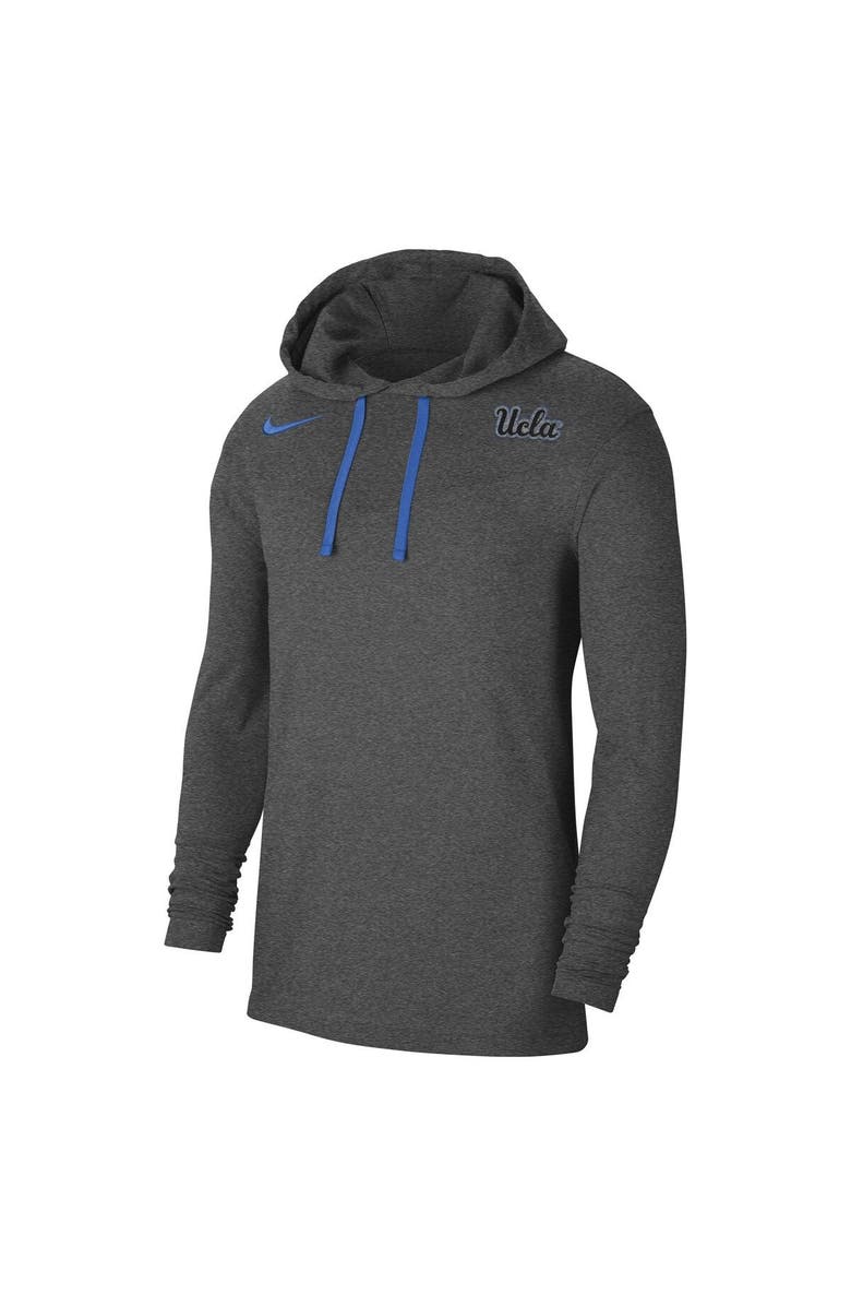 Nike Men's Nike Heathered Charcoal UCLA Bruins Off-Field Performance Long Sleeve Hoodie T-Shirt, Alternate, color, 