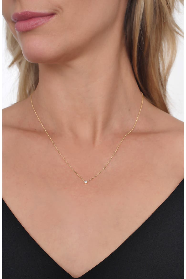 Petite Liora Diamond Solitaire Pendant Necklace, Alternate, color, YELLOW GOLD