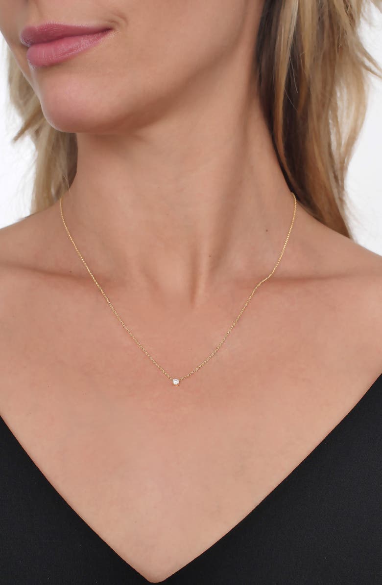 Bony Levy Petite Liora Diamond Solitaire Pendant Necklace, Alternate, color, Yellow Gold