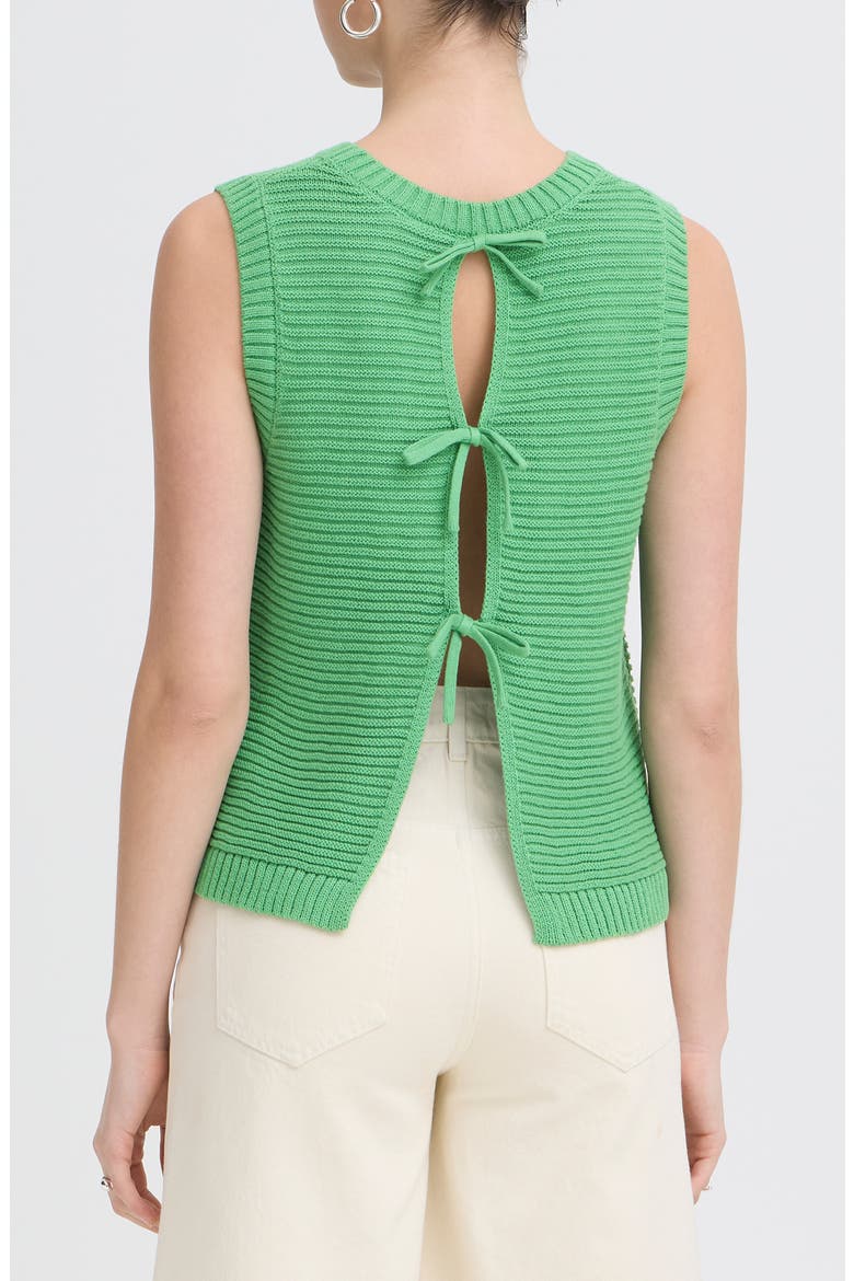 Tie Back Knit Vest, Alternate, color, GREENBRIAR