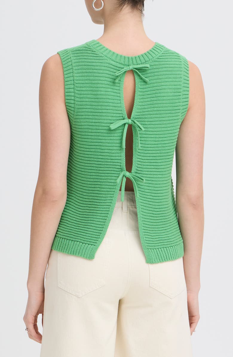 ICHI Tie Back Knit Vest, Alternate, color, Greenbriar