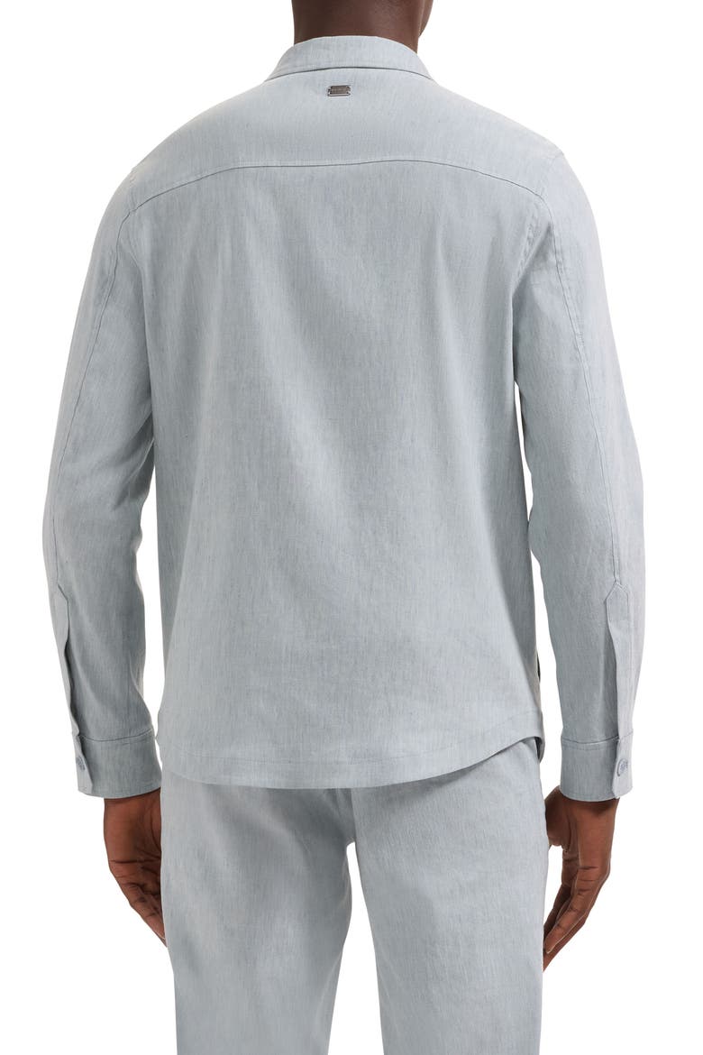 Aerolinen Linen Blend Shirt Jacket, Alternate, color, SHARK