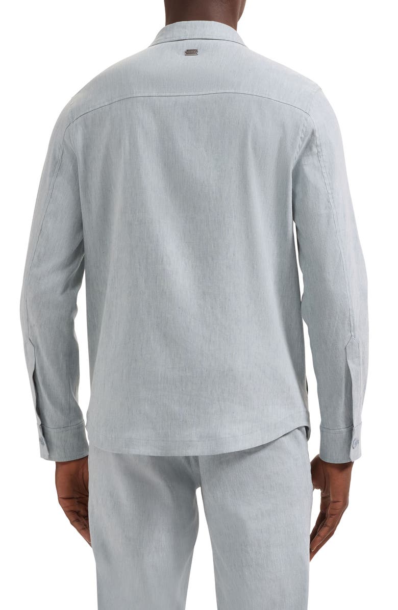 Bugatchi Aerolinen Linen Blend Shirt Jacket, Alternate, color, Shark