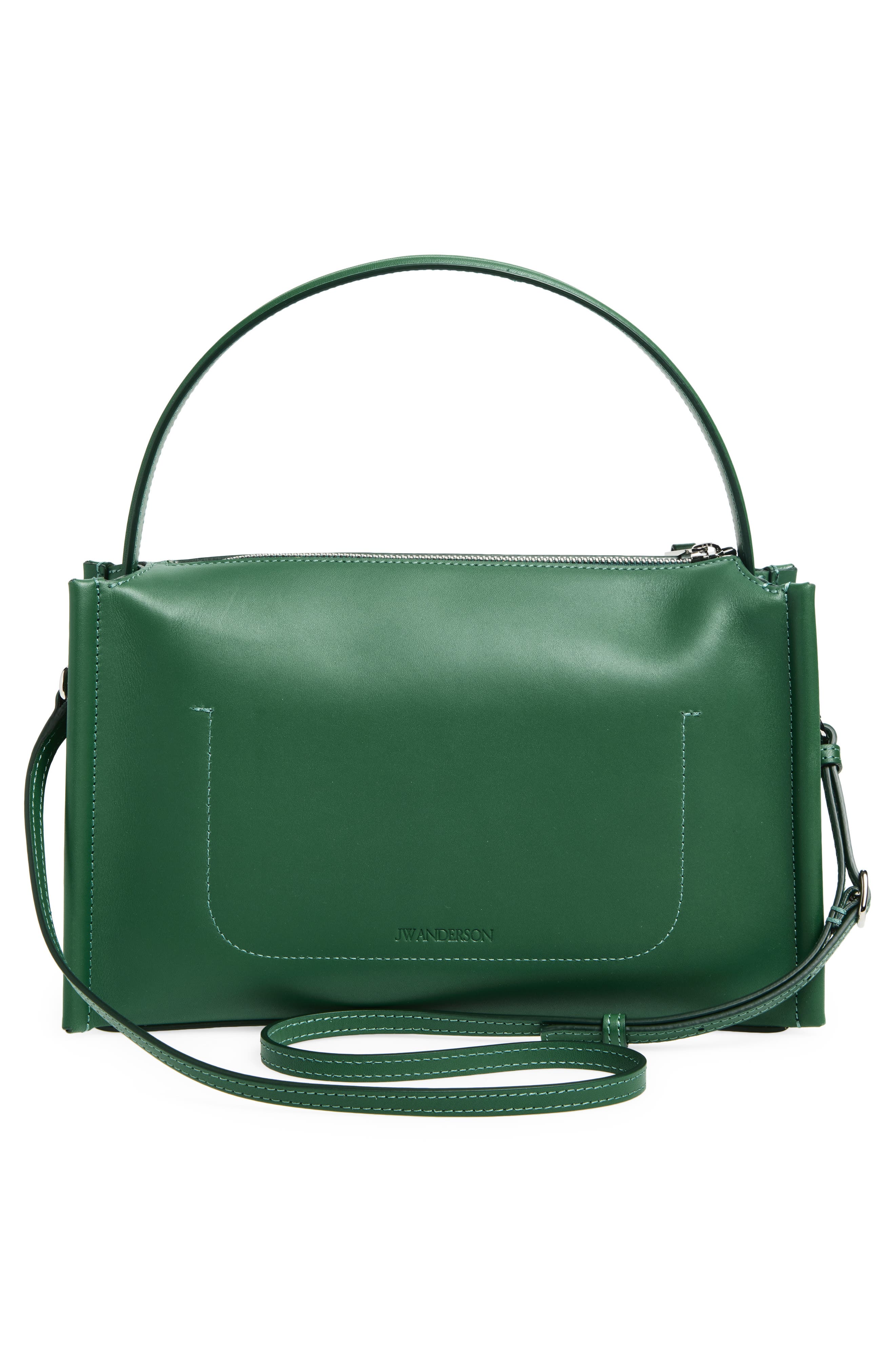 JW Anderson Loafer Leather Top Handle Bag, Alternate, color, Pine 555