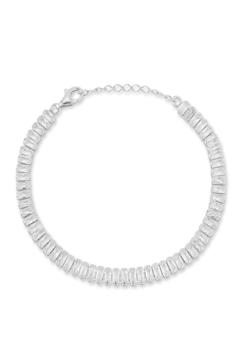 Cubic Zirconia Tennis Bracelet, Main, color, SILVER