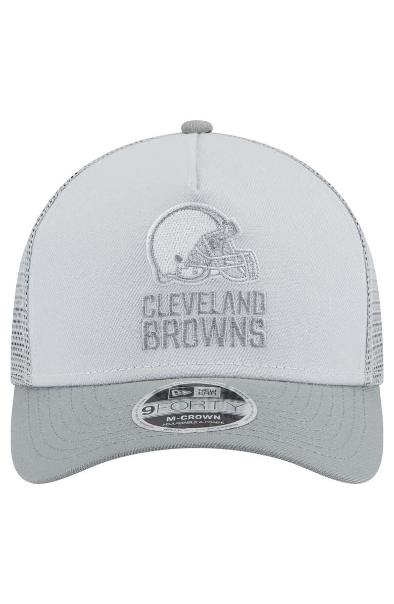 New Era Men's New Era Gray Cleveland Browns Domain 9FORTY A-Frame Trucker Adjustable Hat, Alternate, color, Gray