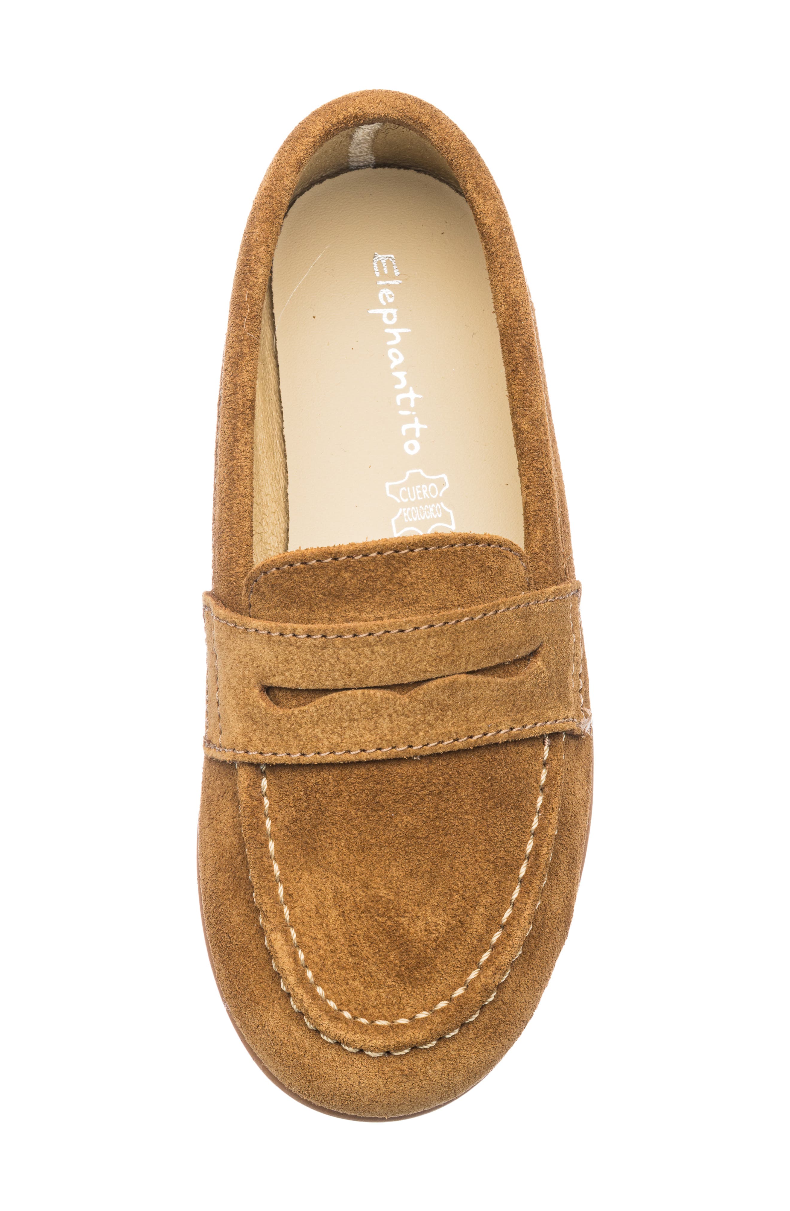 Kids' Suede Penny Loafer, Alternate, color, CAMEL