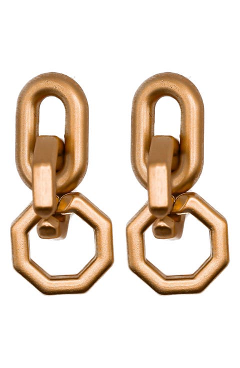 Geometric Link Drop Earrings