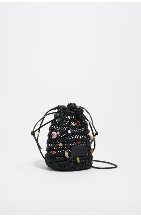 Mini Plaited Crochet Leather Bag