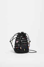 Bimba y Lola Mini Plaited Crochet Leather Bag