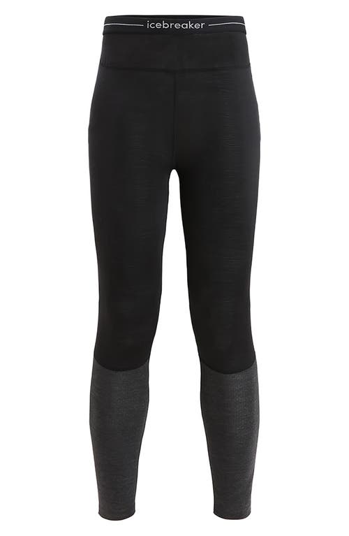Icebreaker 125 Zoneknit Tencel® Lyocell & Merino Wool Leggings In Black/jet Heather