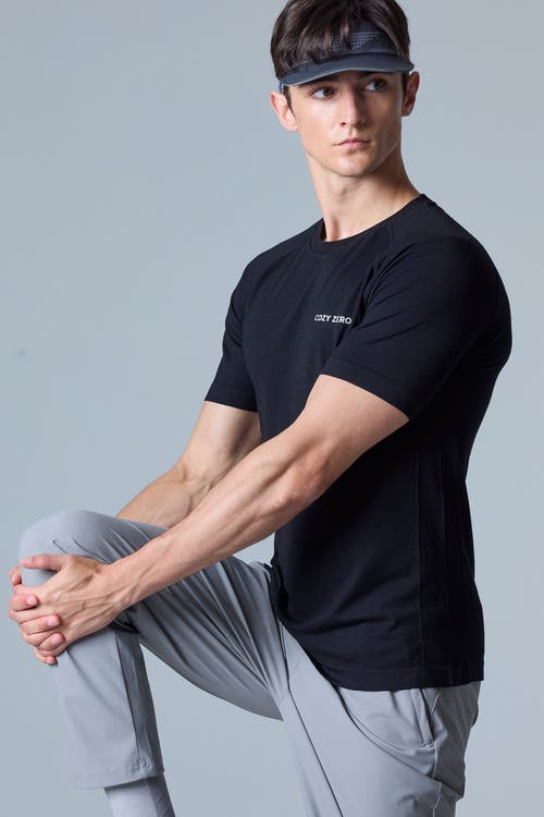 Cozy Zero Tech Merino Light Weight Daily Tee In Black