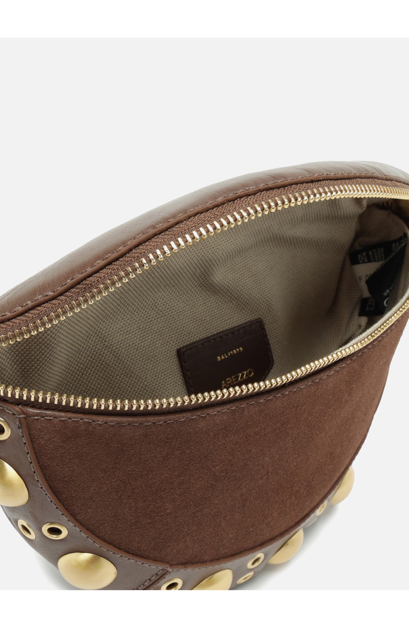 Owen Studded Leather Belt Bag, Alternate, color, BITTER BROWN/ BITTER BROWN