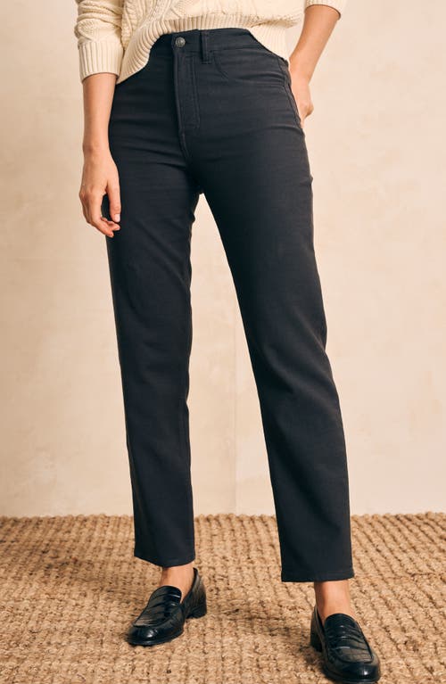 Faherty Stretch Terry Five Pocket Pant In Black