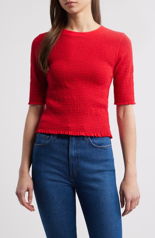 Shop Nation Ltd Beverly Smock Pima Cotton Top In Red Shoes
