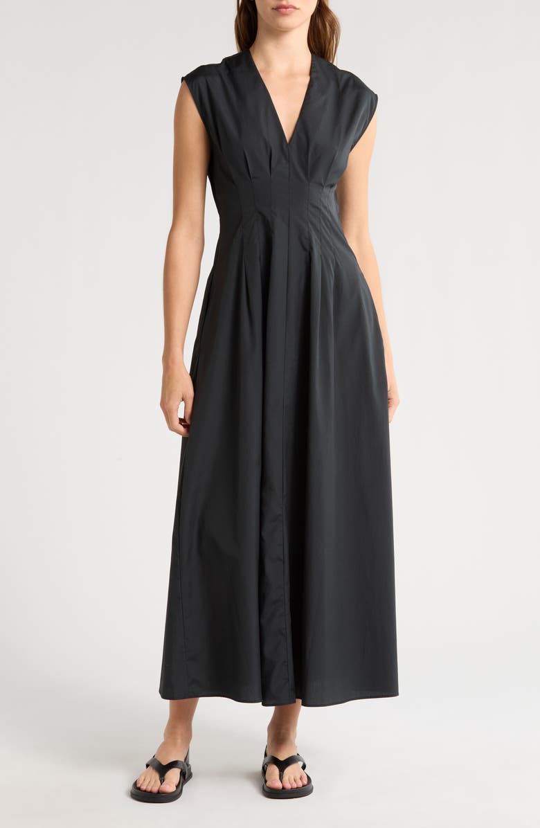 rag & bone Ines Cotton Poplin Maxi Dress, Alternate, color, Black