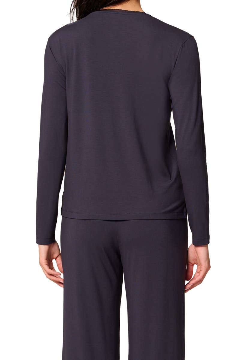 Simone Perele Aurore V-Neck Pajama Top, Alternate, color, Full Moon