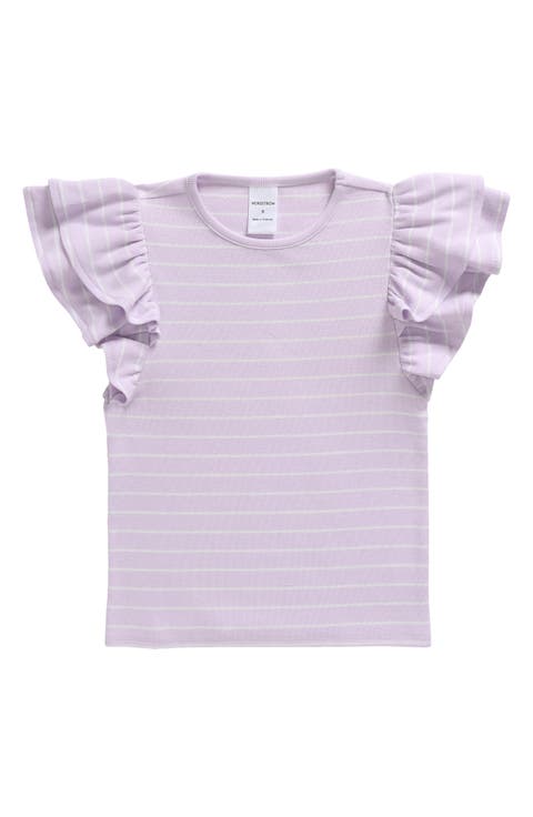 Kids' Flutter Sleeve Rib T-Shirt (Toddler, Little Kid & Big Kid)