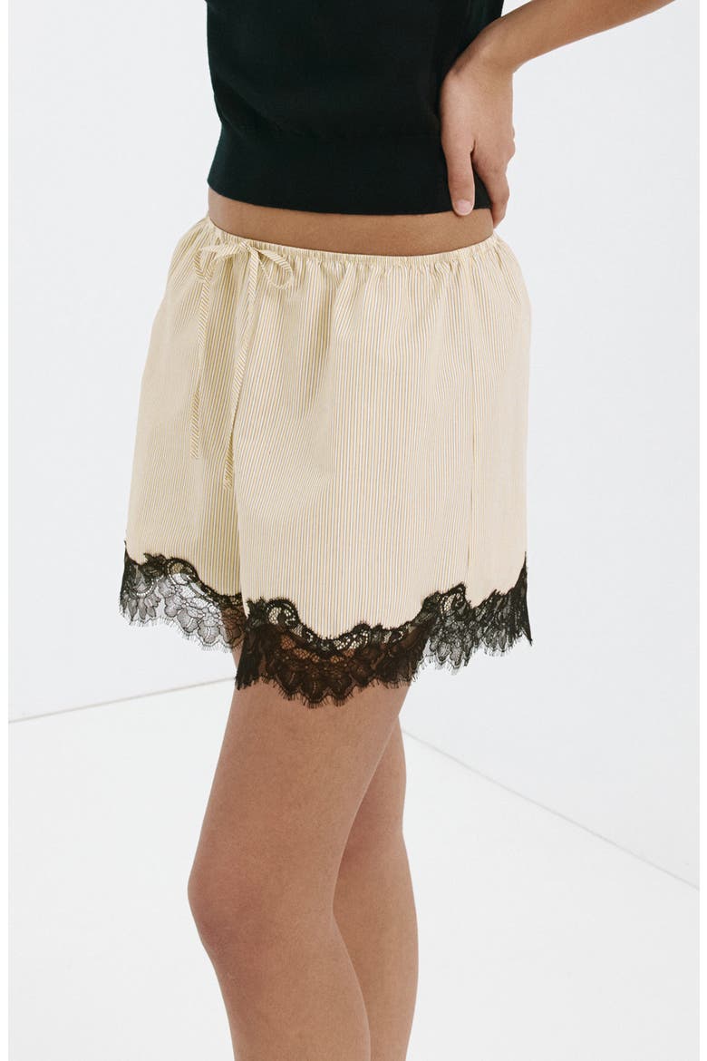 Striped Lace Shorts, Alternate, color, PASTEL YELLOW