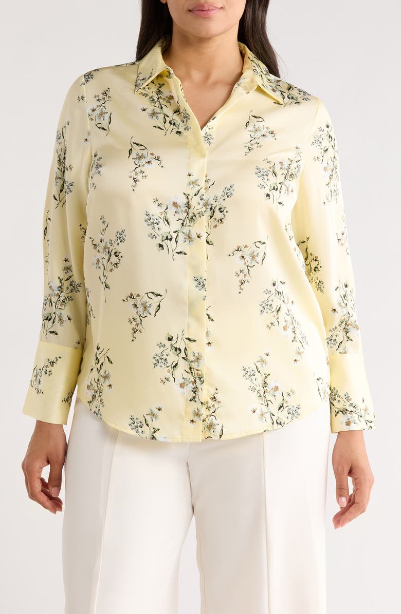 Anne Klein Print Button-Up Shirt, Main, color,