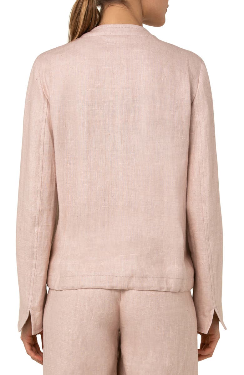 Akris punto Collarless Linen Jacket, Alternate, color,