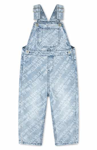 Kids' Logo-Print Denim Overalls