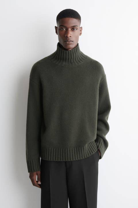 Chunky Cashmere Mock-neck Sweater