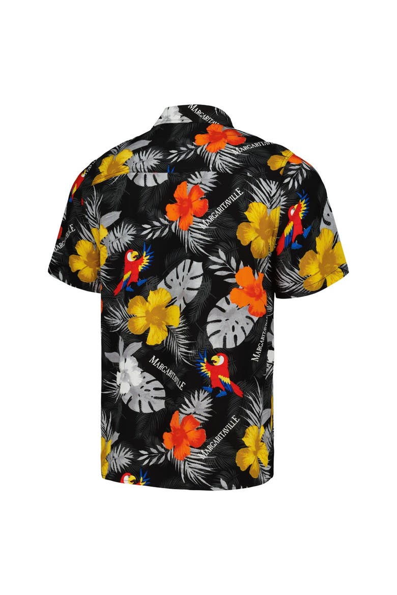 Men's Margaritaville Black Martin Truex Jr Island Life Floral Party Full-Button Shirt, Alternate, color, Black