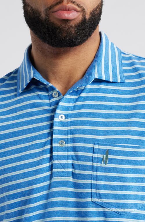 Johnnie-o Matthis Stripe Pocket Polo In Deep Ocean