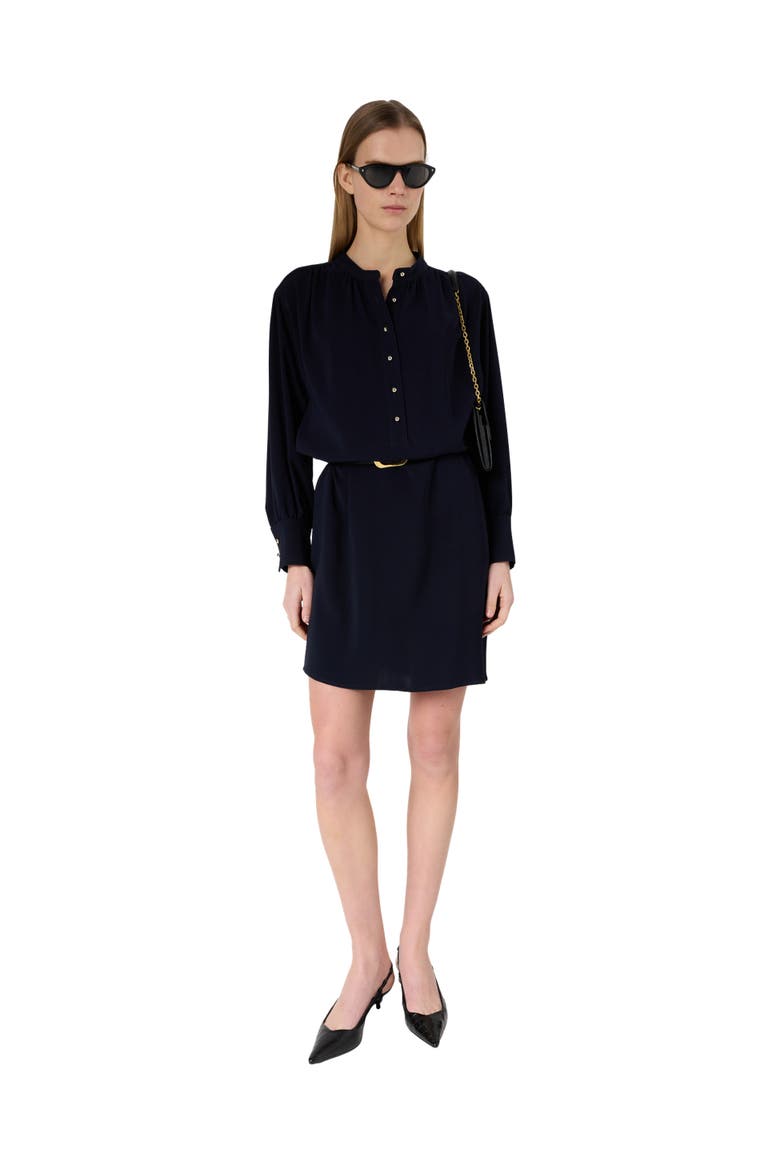 Rosine Belted Shirt Dress, Alternate, color, Navy Blue