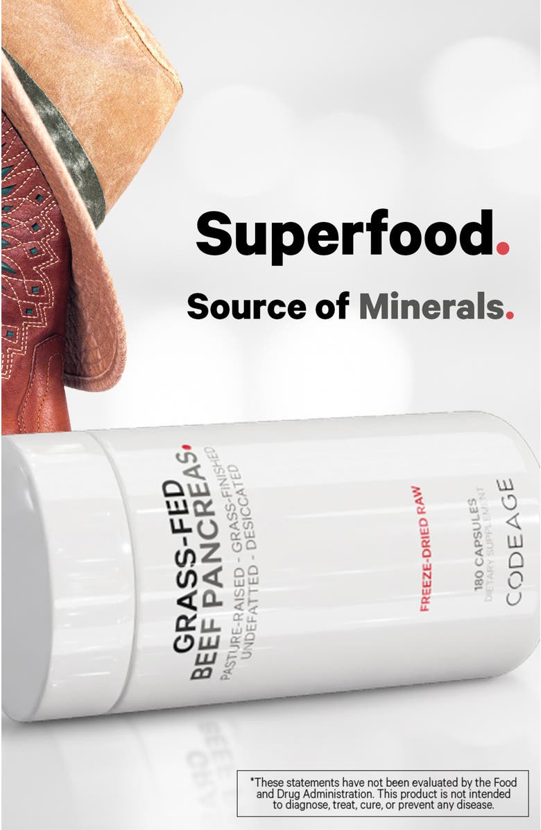 Codeage Grass-Fed Beef Pancreas Glandular Supplement, Alternate, color, White