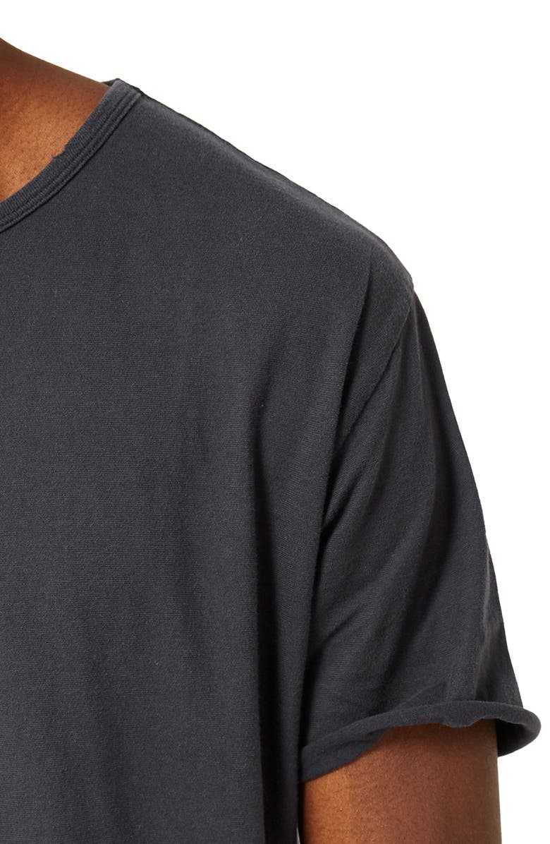Topman Distressed Longline T-Shirt, Alternate, color, 