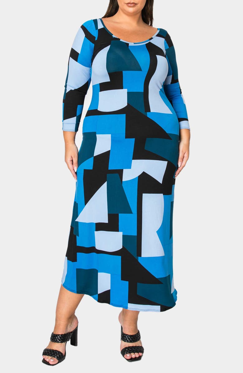 L I V D Ozean Azul Long Sleeve Maxi Dress, Alternate, color, Blue