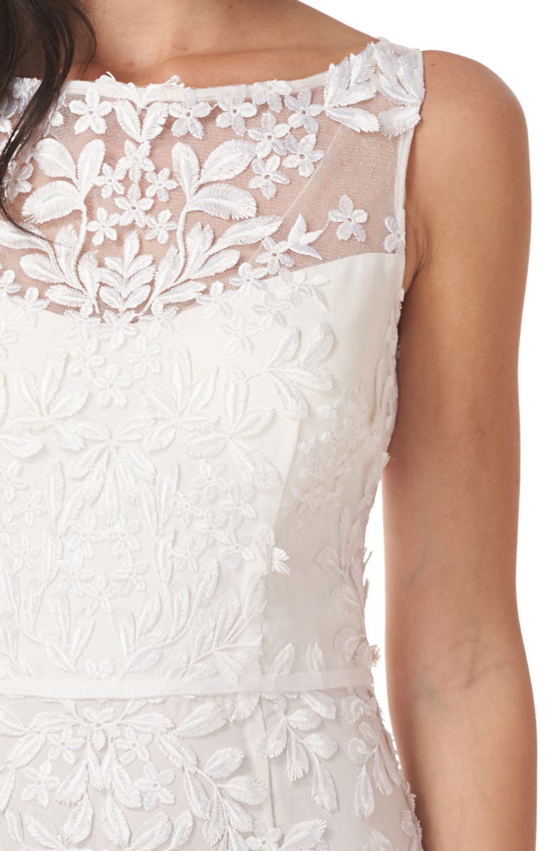 JS Collections JS Collection Floral Appliqué Midi Cocktail Dress, Alternate, color, 