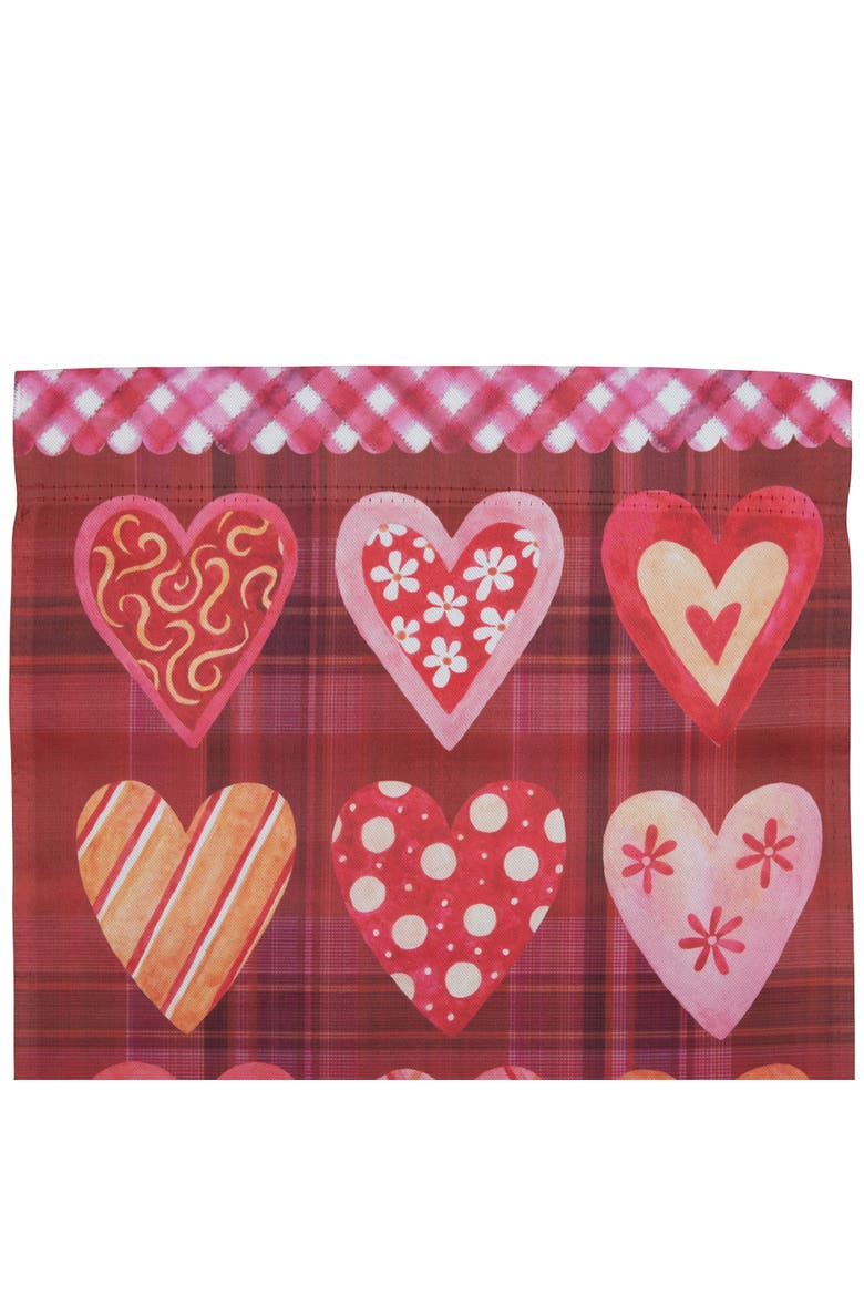 Be My Valentine Plaid and Heart Garden Flag 18" x 12.5", Alternate, color, Red