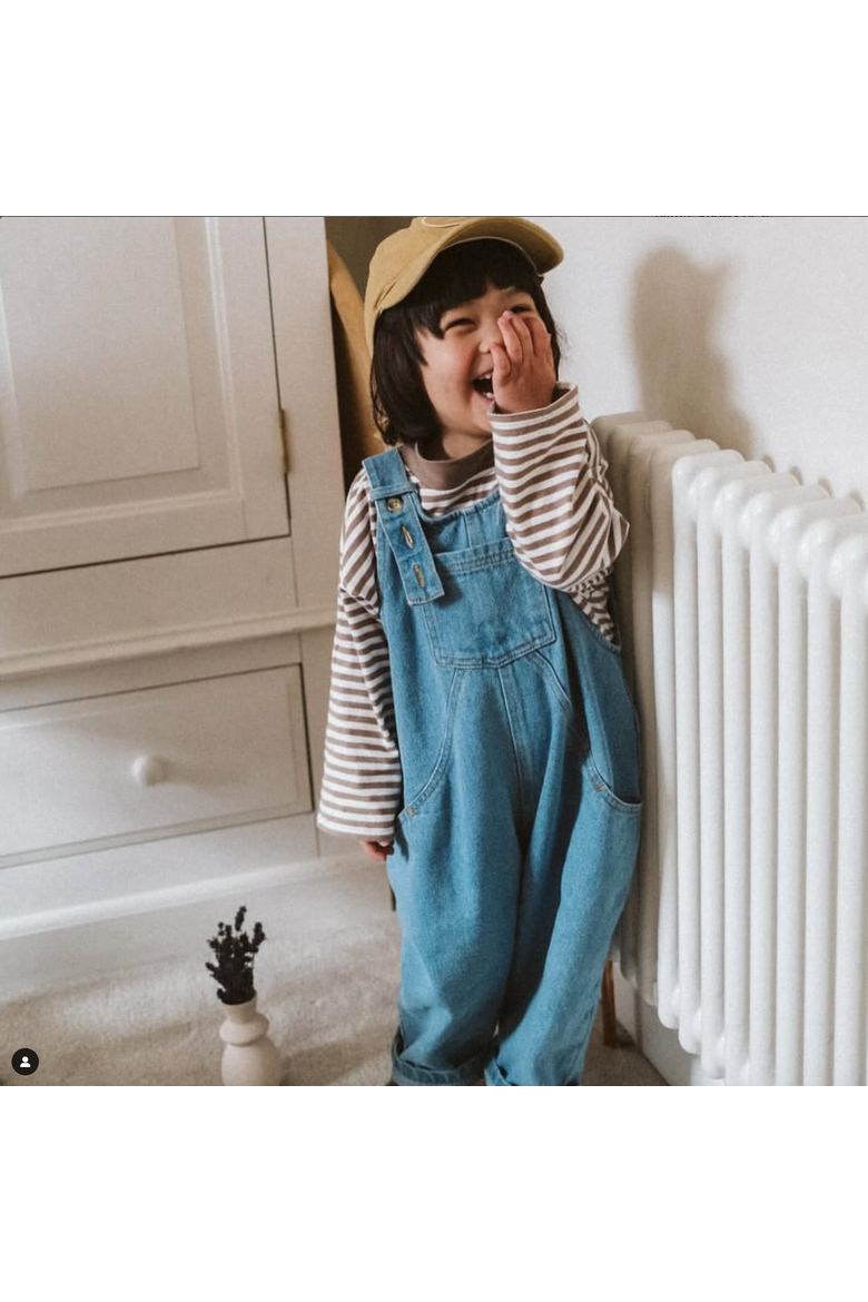 The Oversized Denim Dungaree Kids, Alternate, color, light denim