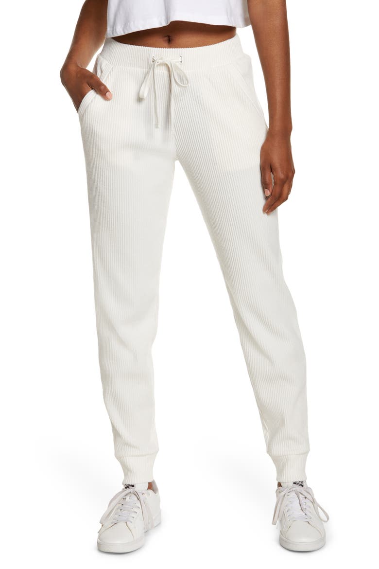 Muse High Waist Rib Joggers, Main, color, IVORY