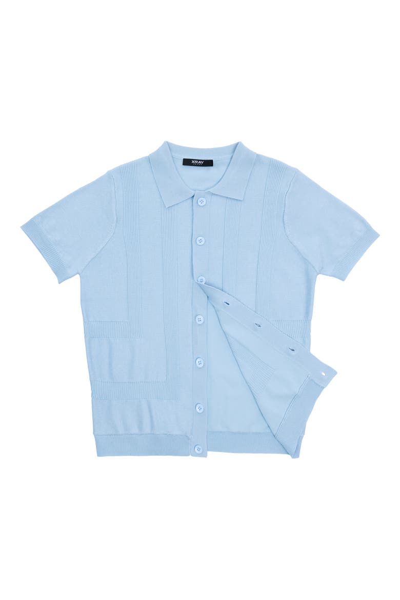 Kids' Short Sleeve Cardigan, Alternate, color, BABY BLUE