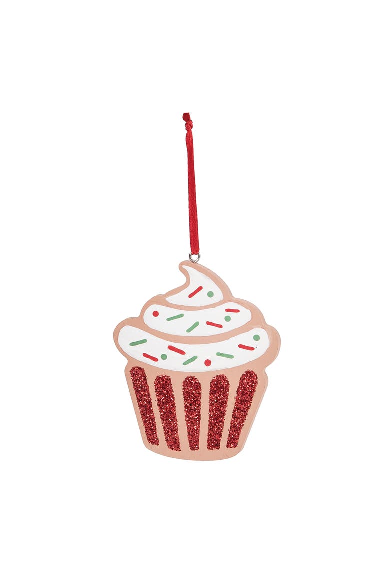 Cupcake Christmas Tree Ornament, Main, color, Red